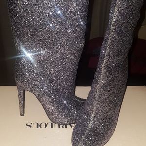 Glittery boot heels